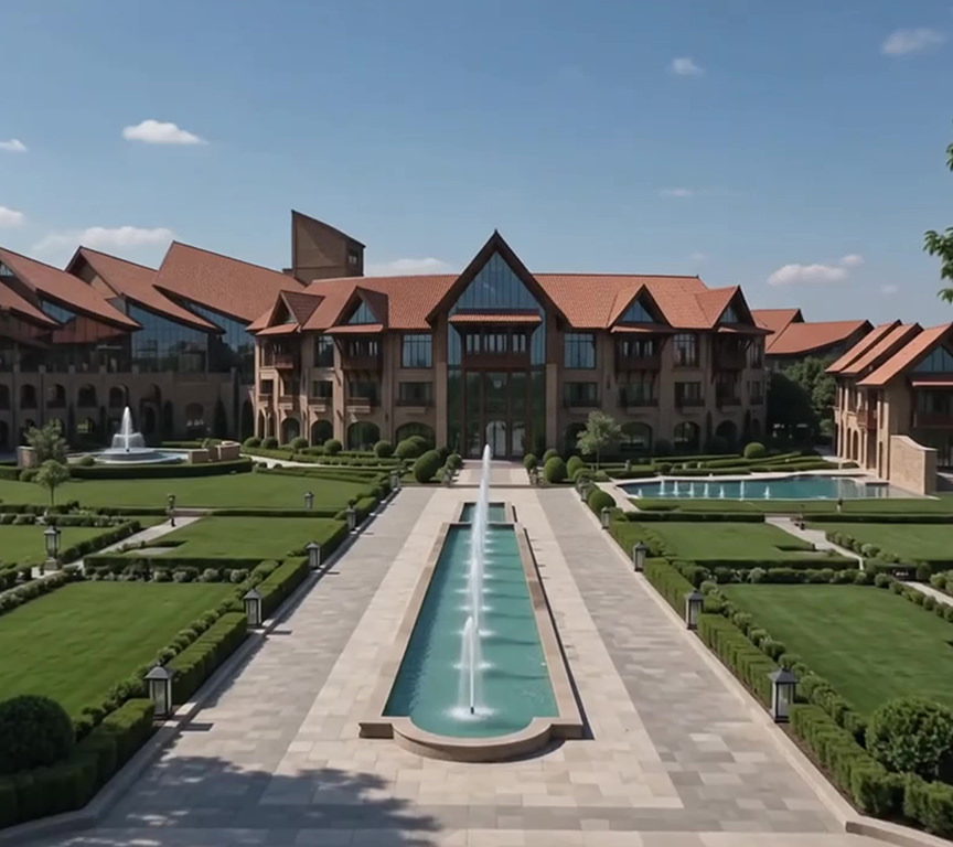 Mature gardens at Hotel Parkland